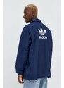 Bunda adidas Originals pánská, tmavomodrá barva, přechodná, oversize