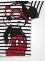 Modro-bílé holčičí vzorované tričko Desigual Mickey Sunglasses - Holky