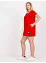 Fashionhunters Červená halenka větší velikosti s krátkým rukávem