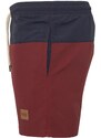 Pánské koupací kraťasy Urban Classics Block Swim Shorts - nvy/burgundy