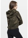 URBAN CLASSICS Ladies Camo Cropped Hoody - olive camo