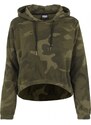 URBAN CLASSICS Ladies Camo Cropped Hoody - olive camo