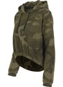 URBAN CLASSICS Ladies Camo Cropped Hoody - olive camo