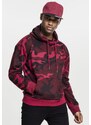 URBAN CLASSICS High Neck Camo Hoody - burgundy camo