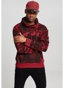 URBAN CLASSICS High Neck Camo Hoody - burgundy camo