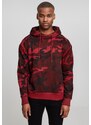 URBAN CLASSICS High Neck Camo Hoody - burgundy camo