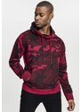 URBAN CLASSICS High Neck Camo Hoody - burgundy camo