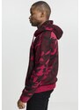 URBAN CLASSICS High Neck Camo Hoody - burgundy camo