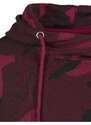 URBAN CLASSICS High Neck Camo Hoody - burgundy camo