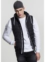 URBAN CLASSICS Small Bubble Hooded Vest - blk/wht