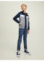 Jack & Jones Junior Přechodná bunda 'Rush' námořnická modř / čedičová šedá / bílá