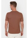 Trendyol Brown Basic Regular Fit Crew Neck Short Sleeve T-Shirt