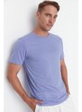 Trendyol Lilac Basic Regular Fit Crew Neck Tričko s krátkým rukávem