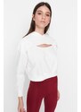 Trendyol White Window/Cut Out Detail Fleece Inside Sports Sweatshirt