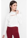 Trendyol White Window/Cut Out Detail Fleece Inside Sports Sweatshirt