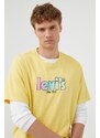 Bavlněné tričko Levi's žlutá barva, s potiskem