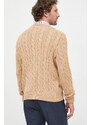 Bavlněný svetr Polo Ralph Lauren pánský, béžová barva, lehký