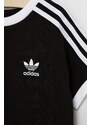 Dětské bavlněné tričko adidas Originals černá barva, s aplikací