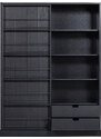 Hoorns Černá borovicová knihovna Mathi 200 x 150 cm