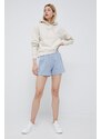 Bavlněné šortky Calvin Klein Jeans dámské, s aplikací, high waist