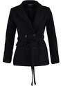 Trendyol Black Belted Woven Lined Jacket