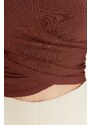 Trendyol Brown Collar Detailed Corduroy Knitted Blouse