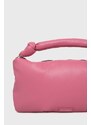 Kožená kabelka Karl Lagerfeld růžová barva