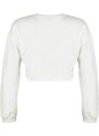 Trendyol Ecru Super Crop Fleece Knitted Sports Sweatshirt