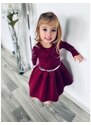 Ewa line Luxury Bordo dress - luxusní dívčí šaty