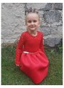 Ewa line Luxury Red dress - luxusní červené dívčí šaty
