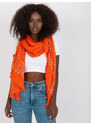 Fashionhunters Tmavě oranžová šála s ozdobnou aplikací