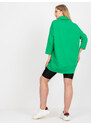 Fashionhunters Zelená dlouhá halenka větší velikosti s 3/4 rukávy