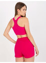 RUE PARIS FUCHSIOVÝ CROP TOP NA ZIP -FUCHSIA Tmavě růžová