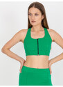 RUE PARIS ZELENÝ CROP TOP NA ZIP --GREEN Zelená