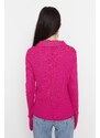 Trendyol Fuchsia Polo Neck Pletený svetr