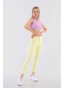 BİKELİFE Women's Yellow High Waist Lycra Ripped Detailed Leggings Trousers.