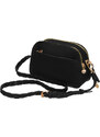 BASIC LULU CASTAGNETTE CROSSBODY S PLETENÝM POPRUHEM RITTA NOIR Černá