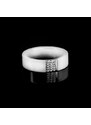 Bílý dámský prsten Ziria s ocelí a keramikou | DG Šperky