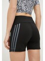 Běžecké šortky adidas Performance Run Icons černá barva, s potiskem, high waist