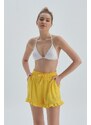 Dagi Yellow Frilly Viscose Shorts