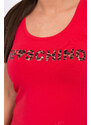 MladaModa Tričko na ramínka s nápisem Moschino červené