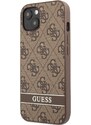 Ochranný kryt pro iPhone 13 mini - Guess, 4G Stripe Back Brown