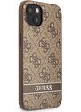 Ochranný kryt pro iPhone 13 mini - Guess, 4G Stripe Back Brown