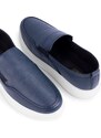 Ducavelli Seon Genuine Leather Men's Casual Shoes, Loafers, Summer Shoes, Light Shoes Navy Blue.