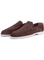 Ducavelli Facile Suede Genuine Leather Men's Casual Shoes Loafer Shoes Brown