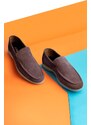 Ducavelli Facile Suede Genuine Leather Men's Casual Shoes Loafer Shoes Brown