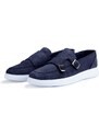 Ducavelli Airy Genuine Leather & Suede Men's Casual Shoes, Suede Loafers, Summer Shoes Navy Blue.