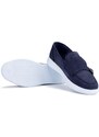 Ducavelli Airy Genuine Leather & Suede Men's Casual Shoes, Suede Loafers, Summer Shoes Navy Blue.