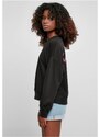 URBAN CLASSICS Ladies Oversized Rainbow Crewneck - black