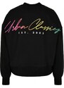 URBAN CLASSICS Ladies Oversized Rainbow Crewneck - black